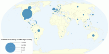 Number of Subway Outlets by Country