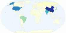 Countries with Most Number of Internet User