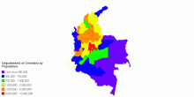 Departments of Colombia by Population