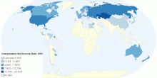 Interpolated Net Divorce Rate 1996