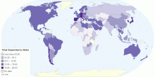 Total Dependency Ratio by Country