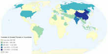 Number of Armed Forces in Countries