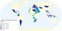 A Chloropleth Showing Male Literacy Rates