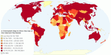 A Chloropleth Map to Show the Use of the Internert Worldwide