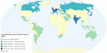 Co2 Emissions from Fossil Fuels in 2009 (metric tonnes)