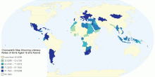 Choropleth Map Showing Literacy Rates of Girls Aged 15 and Above
