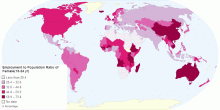 Employment to Population Ratio of Female by Country