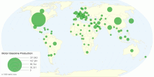 Motor Gasoline Production by country