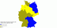 Bands War of Austrian Sucesion with Actual Limits (Germany map)