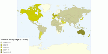 Minimum Hourly Wage by Country