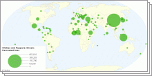 Chillies and peppers Harvested Area By Country