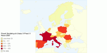 Počet smrtelných úrazů v práci roku 2007