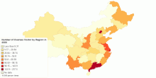 Number of Oversea Visitor by Region in 2000