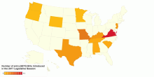 Number of anti-LGBTQ Bills Introduced in the 2017 Legislative Session