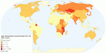Age Standarized Suicide Rates (per 100 000) in 2012
