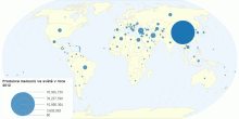 Produkce melounů ve světě v roce 2012