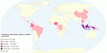 Produkce palmového oleje na světě v roce 2014
