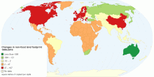 Changes in the non-food cropland footprint 1995-2010