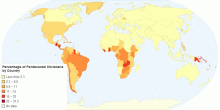 Percentage of Pentecostal Christians by Country