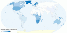 Percentage of Protestants by Country