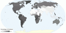 Percentage of Christians by Country