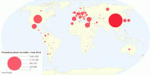 Produkce jahod ve světě v roce 2016