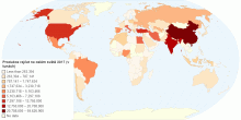 Produkce rajčat v roce 2017 celosvětově (v tunách)