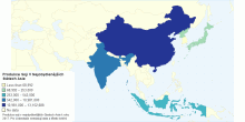 Produkce Soji V Nejobydlenějších Státech Asie