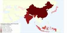 Production of Rice in Most Populated Countries in Asia 2017