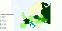 Produkce jablek - Evropa 2017