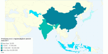 Produkce ovcí v nejlidnatějších zemích Asie 2017