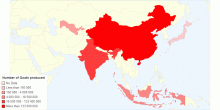 Production of Goats in Most Populated Countries of Asia