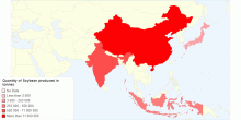 Soybean Production in Most Populated Countries in Asia