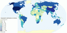 Geographic distribution of Equal Eyes articles