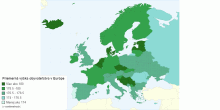 Priemerná výška obyvateľstva v Európe