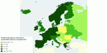 Podiel populácie s poruchami duševného zdravia v Európe 2017