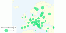Zalesnění evropských států v roce 2015