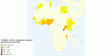 25 štátov Afriky s najväčšou hustotou zaľudnenia za rok 2020