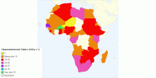 Nezamestnanosť štátov Afriky v %