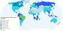 Hustota zalesnenia podľa krajiny v roku 2020