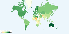 School Life Expectancy, Primary to Tertiary around the World - Female