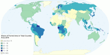Share of Forest Area in Total Country Area 2010