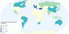 Pump Price for Diesel Fuel G20 Countries