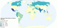 Origins of US Naturalized Citizens, 2002