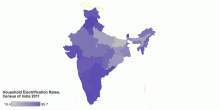 Indian Household Electrification Rates by State Census 2011