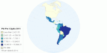 Pbi Per Cápita 2011 Latinoamérica