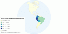 Soya Precio producción (USD/tonne)