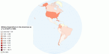 Military expenditure in the Americas as a % of GDP in 1980.