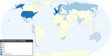 Nobel Prize Winners in Literature by Country