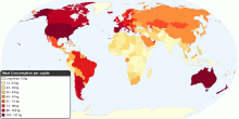Current Worldwide Annual Meat Consumption per capita